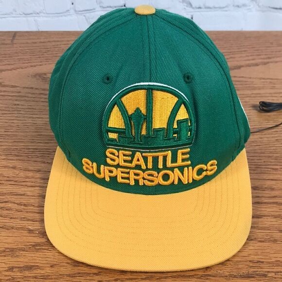 NBA Seattle SuperSonics SnapBack Flat Brim Mitchell & Ness - Picture 1 of 7